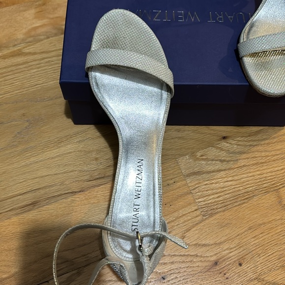 Stuart Weitzman BRNEARLYNUDE ARGENTO NOIR WOMENS SIZE 8 - Picture 2 of 8